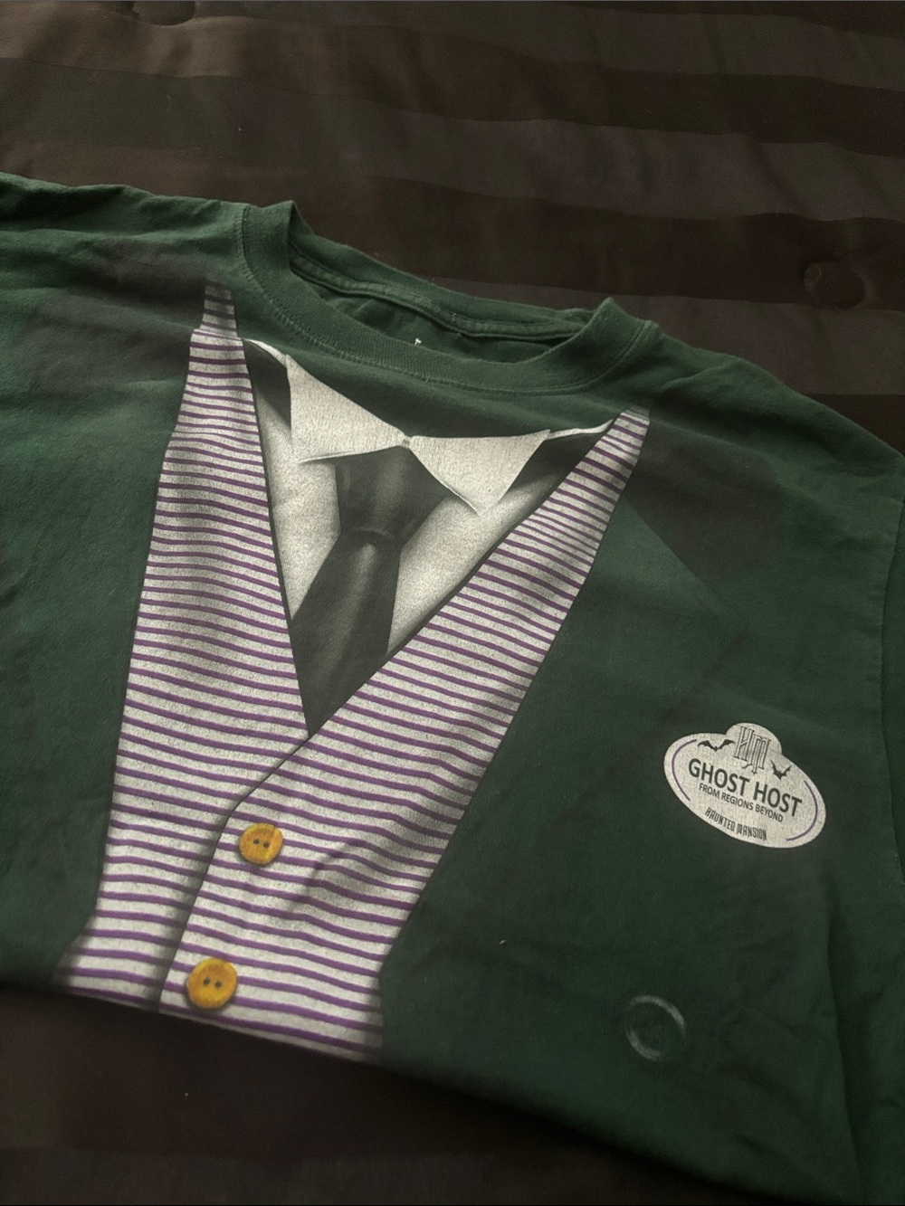 Haunted mansion Green Novelty Shirt with Vest & Tie Print